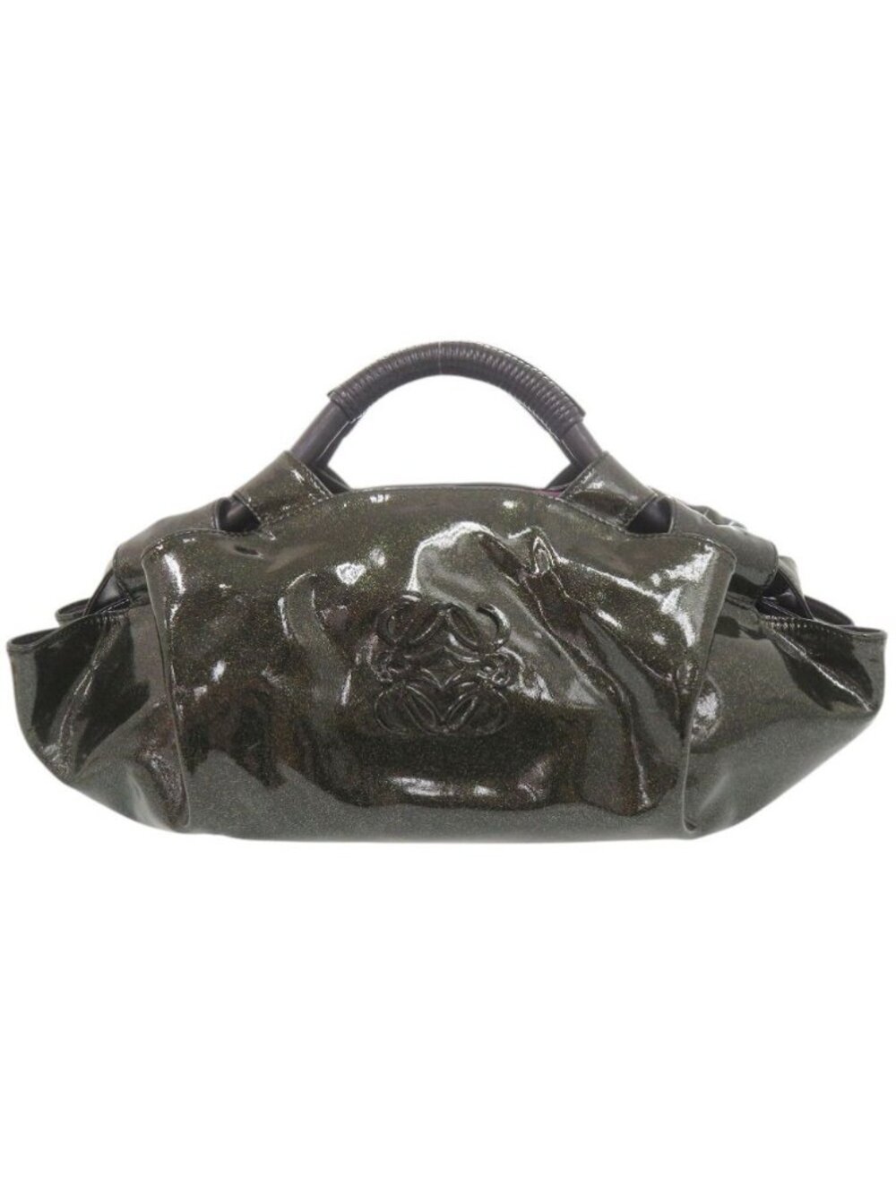 Loewe Nappa Aire Patent Leather Glitter Black Handbag